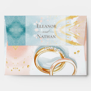 Spring Summer Wedding And Two golden rings Envelope