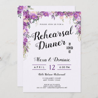 Spring Summer Wedding Rehearsal Dinner Invitation