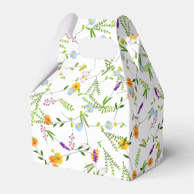 Spring Summer Wild flowers Favour Box (Front Side)