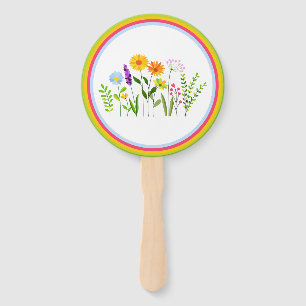 Spring Summer Wild flowers Hand Fan