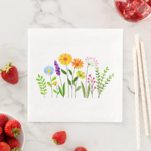 Spring Summer Wild flowers Napkin