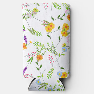 Spring Summer Wild flowers Seltzer Can Cooler