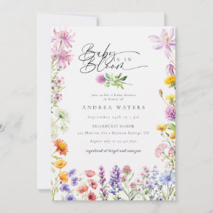 Spring Summer Wildflower Colourful Baby Shower Invitation