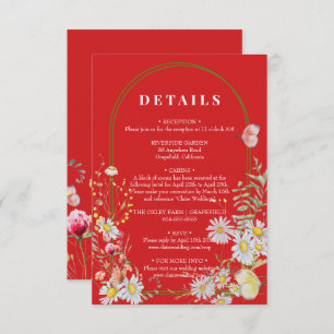 Spring Summer Wildflower Fiery Red Enclosure Card