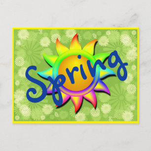 Spring Sun and flowers Postcard