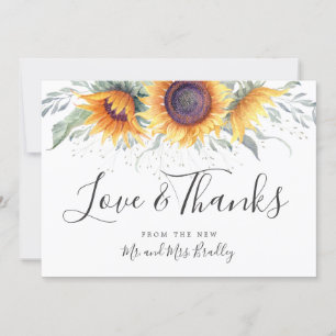 Spring Sunflower Bloom Thank You Card
