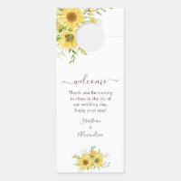 Spring Sunflower Wedding Door Hanger