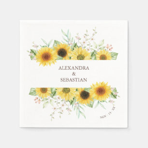 Spring Sunflower Wedding Napkins