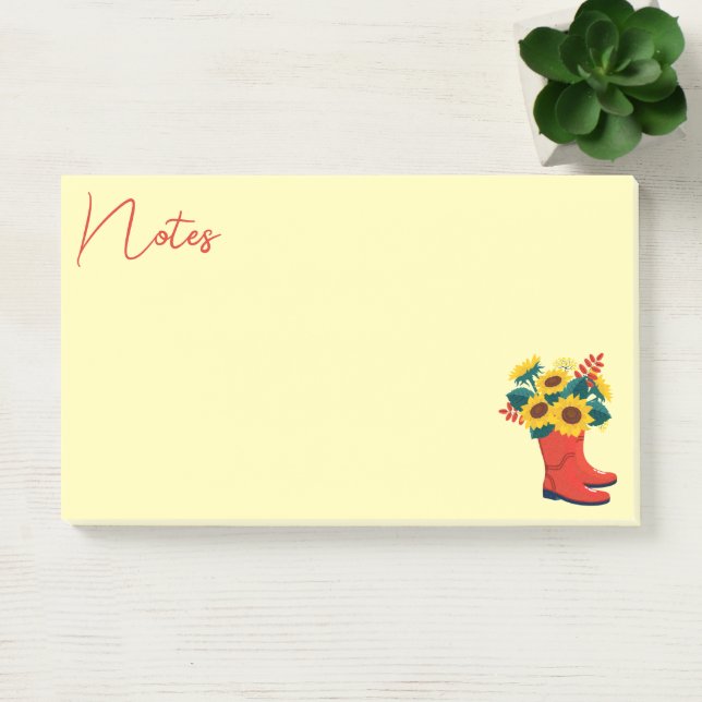 Spring Sunflowers and Rain Boots  Post-it Notes (Office)