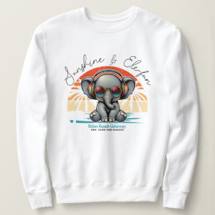 Spring Sunshine and Ele-fun Retro Beach Getaway Sweatshirt