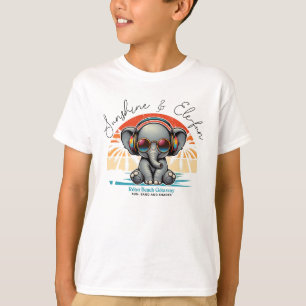 Spring Sunshine and Ele-fun Retro Beach Getaway T-Shirt