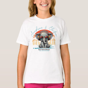 Spring Sunshine and Ele-fun Retro Beach Getaway T-Shirt