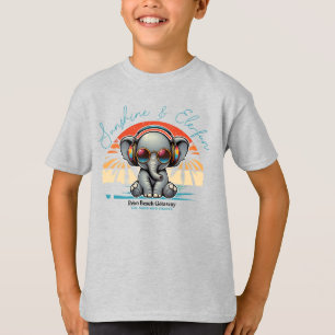 Spring Sunshine and Ele-fun Retro Beach Getaway T-Shirt