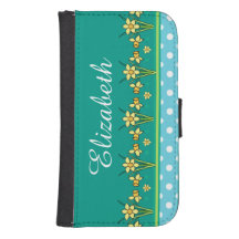 Spring Sunshine Daffodil Border Wallet Case