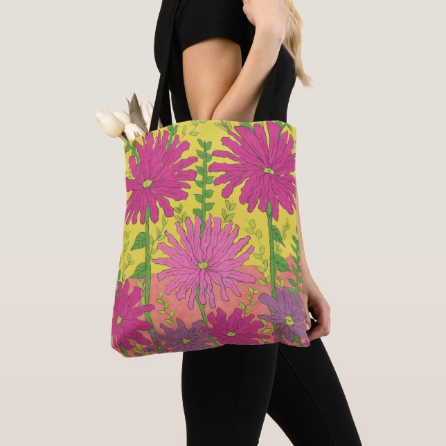 Spring Sunshine Floral  Tote Bag (Close Up)