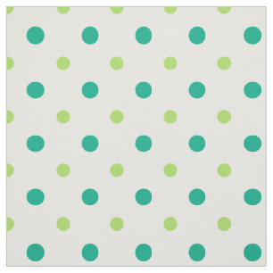 Spring Sunshine Green and White Polka Dots Fabric
