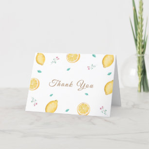 Spring Sweet Lemon Citrus Fruit Baby Shower Thank You Card