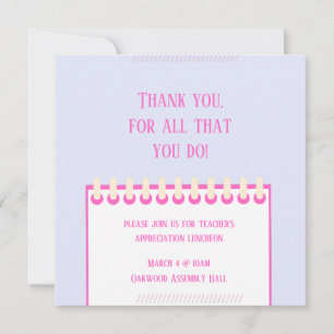 Spring Teacher Thank You Card – Pastel Floral