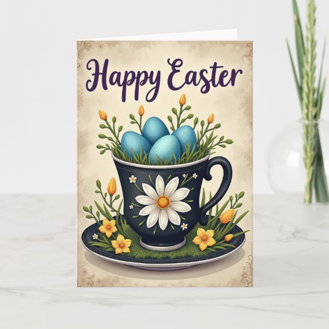 Spring Teacup Blossom Card (Front)