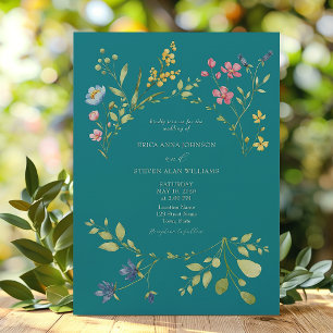 Spring Teal Wedding Invitation