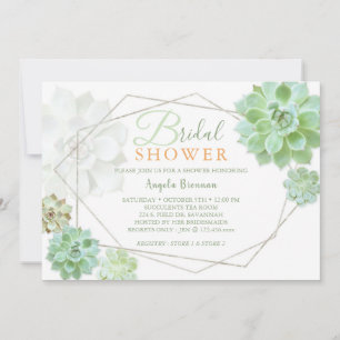 Spring Terrarium Succulents Bridal Shower Invitation