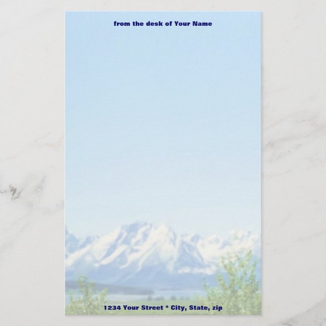 Spring Tetons VISION stationery (Front)