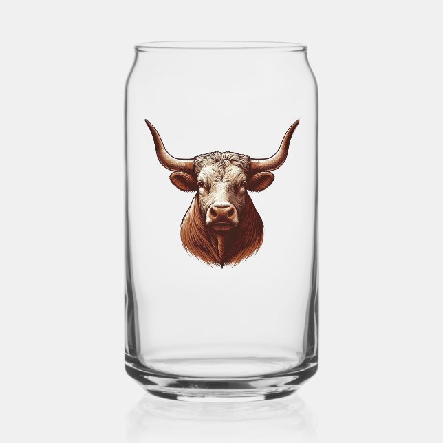 Spring Texas longhorn Can Glass (Back)