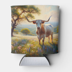 Spring Texas longhorn cow  Can Cooler