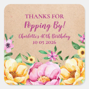 Spring Thanks for Popping By Birthday Tag