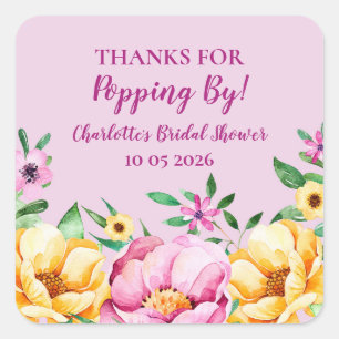 Spring Thanks for Popping By Bridal Shower Tag
