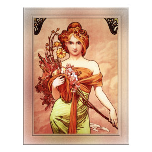 Spring The Golden Beauty by Alphonse Mucha Photo Print
