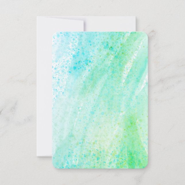 Spring Themed Mint Tulip Blue Flat Thank You Card (Front)