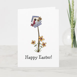 Spring Things · Birdhouse & Flowers Holiday Card