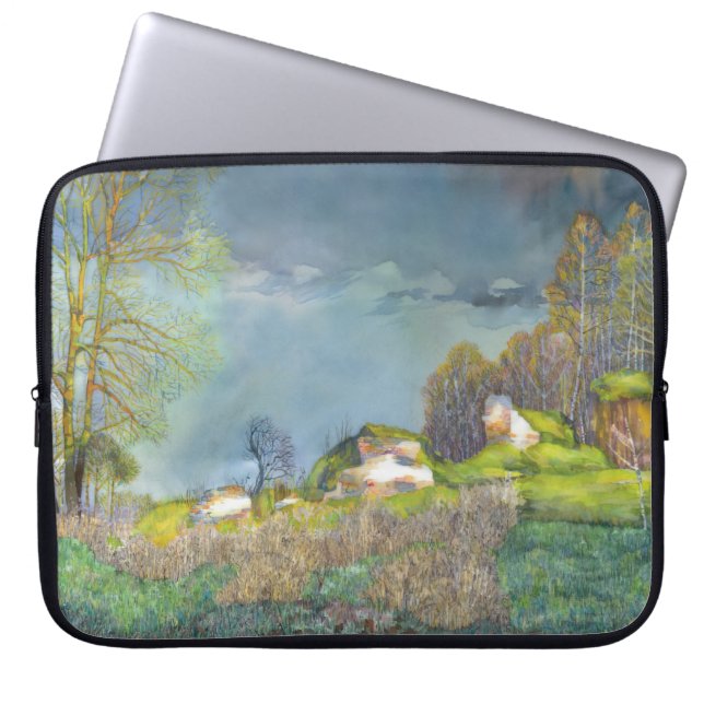 Spring thunderstorm laptop sleeve (Front)