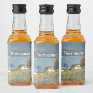 Spring thunderstorm painting watercolor liquor bottle label