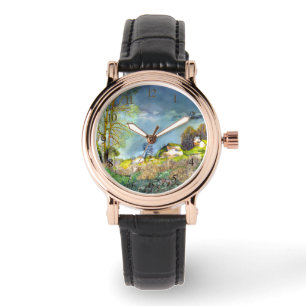 Spring thunderstorm painting Watercolor Watch