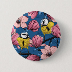 Spring time 6 cm round badge
