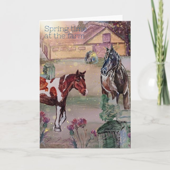 spring time at the farm seven invitation (Front)