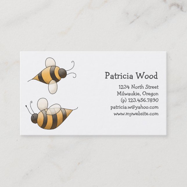 Spring Time · Bees Business Card (Front)