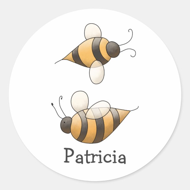 Spring Time · Bees Classic Round Sticker (Front)