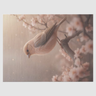 Spring time bird pretty in pink tissue paper