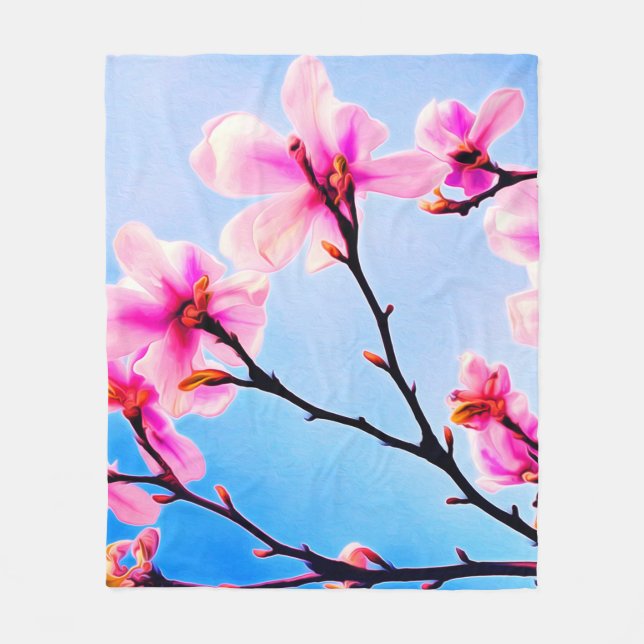 Spring Time Blossoms Fleece Blanket (Front)