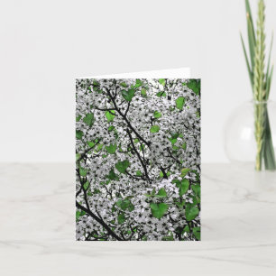"SPRING TIME BLOSSOMS ON TREE (WHITE/GREEN) CARD