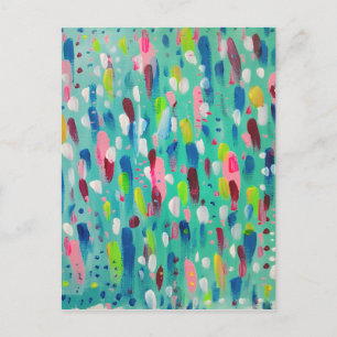 Spring Time Blues Abstract Art Postcard