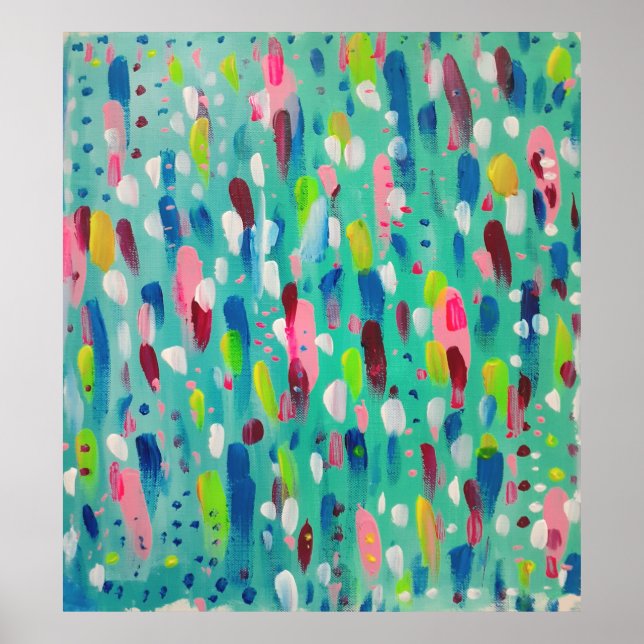 Spring Time Blues Abstract Art  Poster (Front)