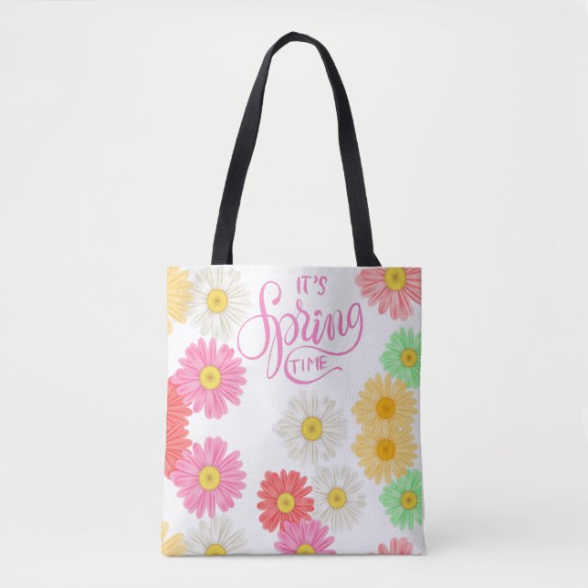 SPRING TIME CANVAS TOTE BAG (Front)