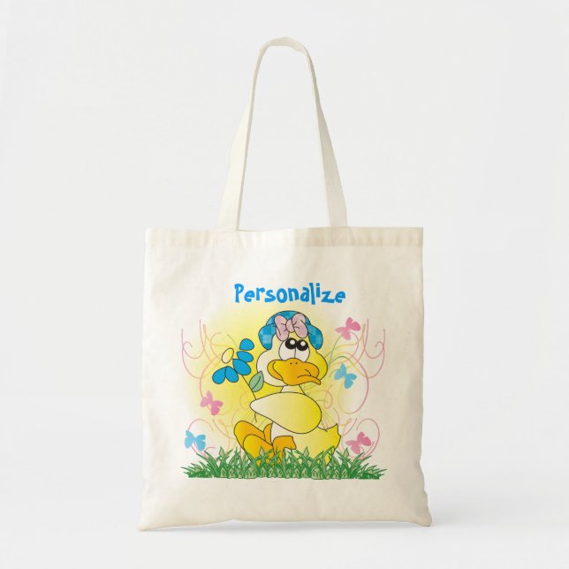 Spring Time Easter Duck Tote Bag (Front)