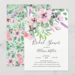 Spring Time Flowers Bridal Shower Invitation
