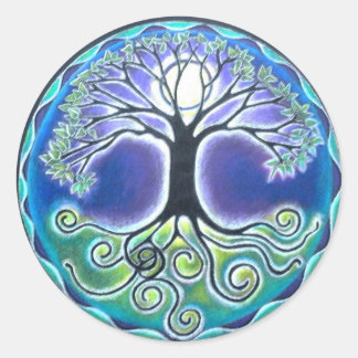 Spring time Full Moon Tree of Life Mandala Sticker