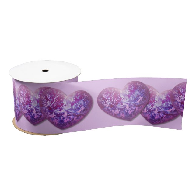 spring time hearts ribbon satin ribbon (Spool)